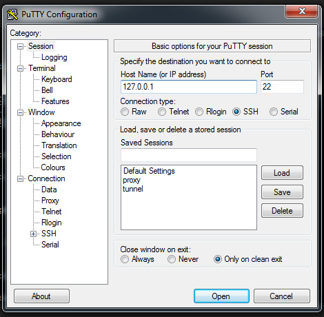 نحوه اتصال در putty